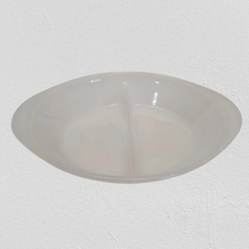 VINTAGE  GlasBake Milk‎ Glass  Divided Bake Serving Dish J-2352  12